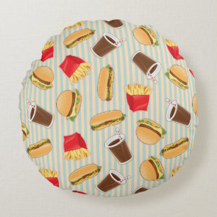 Coussins Ronds Motif 2 d'aliments de préparation rapide