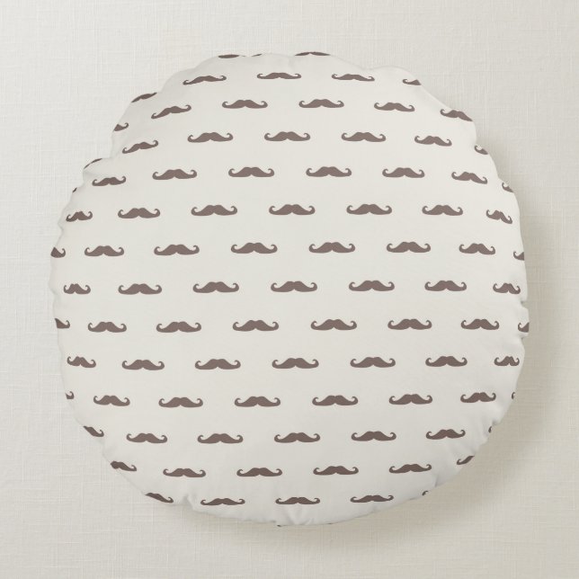 Coussins Ronds Motif 3 de hippie de moustache (Devant)