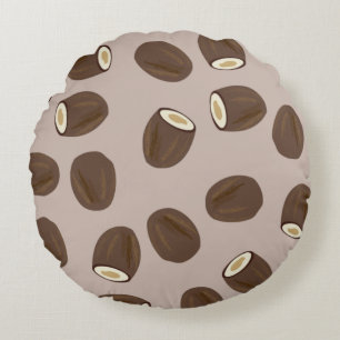 Coussins Ronds Motif à la noix de coco