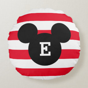 Coussins Ronds Motif à rayures en silhouette à tête Mickey   M