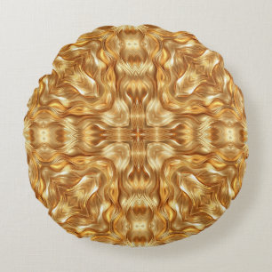 Coussins Ronds Motif abstrait doré charmant