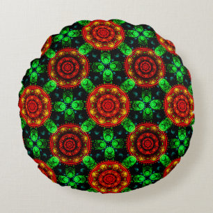 Coussins Ronds Motif abstrait élégant bohème moderne floral #504