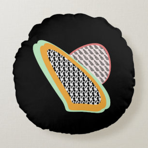 Coussins Ronds Motif Abstrait Fruit Papaya Dragonfruit