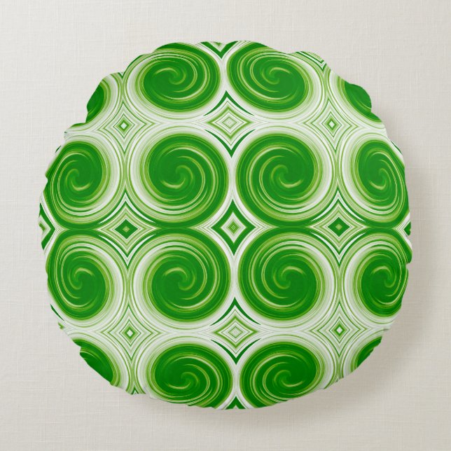 Coussins Ronds Motif Abstrait Swirl #36 (Devant)