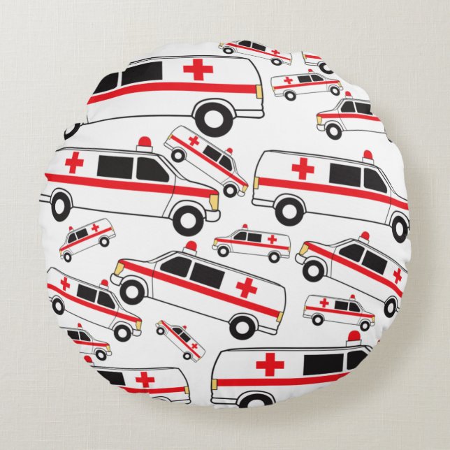 Coussins Ronds Motif ambulancier (Devant)