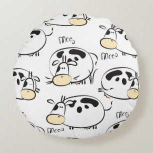 Coussins Ronds Motif amusant avec des animaux enfantins. Clip vin