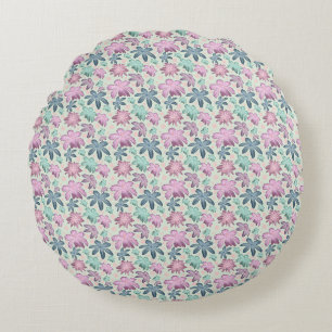 Coussins Ronds Motif aquarelle florale pastel