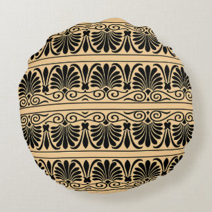 Coussins Ronds Motif arabe méditerranéen grec marron