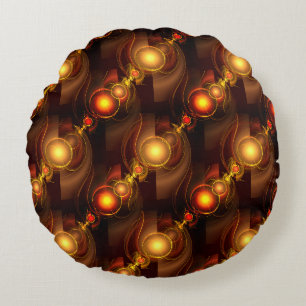 Coussins Ronds Motif artistique abstrait élégant boho moderne en