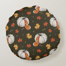 motif avec citrouille blanc