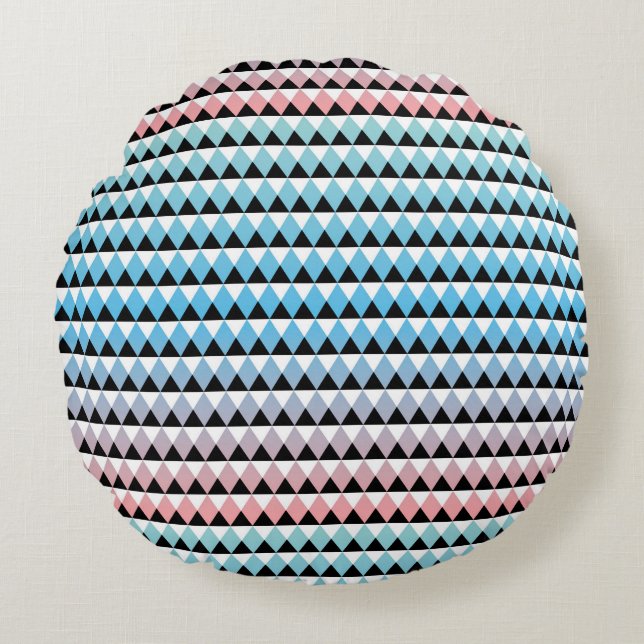 Coussins Ronds Motif aztèque tribal d'Ombre (Devant)