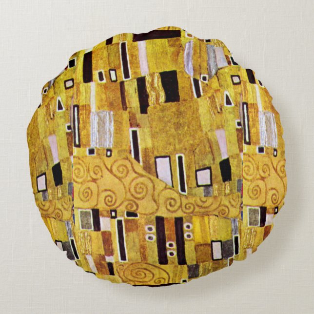 Coussins Ronds Motif baiser de Gustav Klimt, Art Nouveau (Dos)