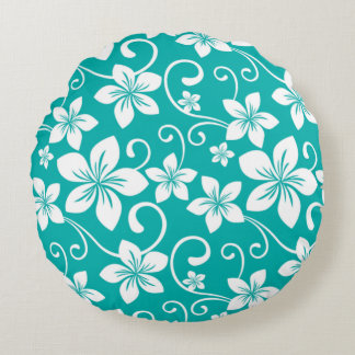 COUSSINS RONDS MOTIF BLUE HAWAII EN TEAL