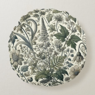 Coussins Ronds Motif botanique lancer oreiller