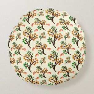 Coussins Ronds Motif botanique sans couture avec une branche de f