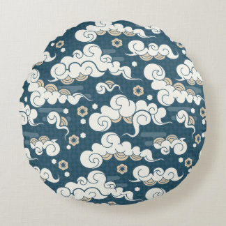 Coussins Ronds Motif cloud de style oriental