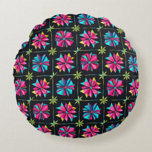 Coussins Ronds Motif coloré géométrique étoile simple rétro moder