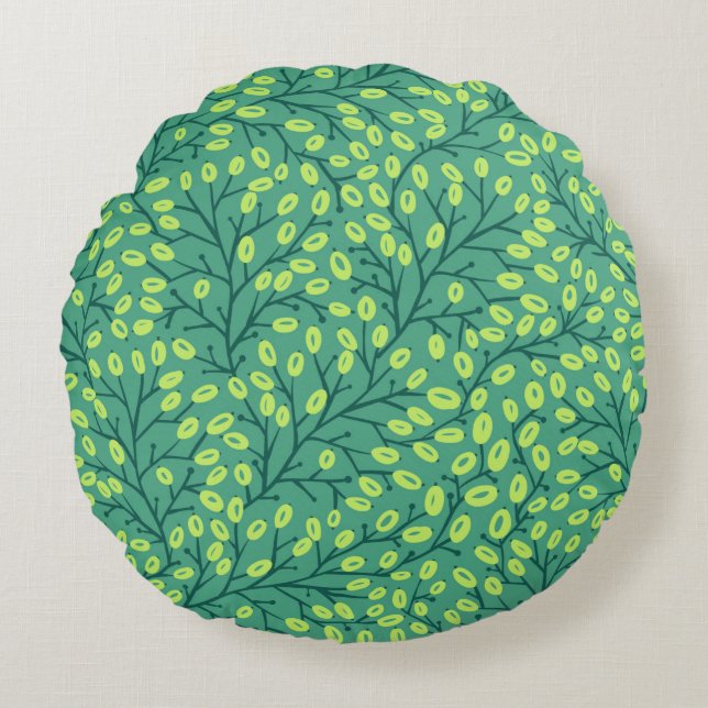 Coussins Ronds motif continu à fleurs (Devant)