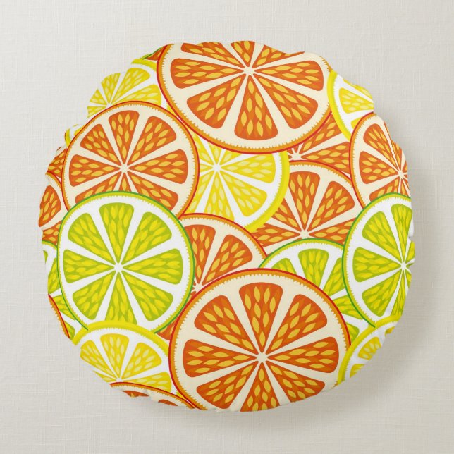 Coussins Ronds Motif d'agrume (Devant)