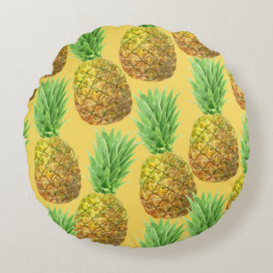 Coussins Ronds Motif d'aquarelle ananas