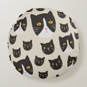 Coussins Ronds Motif de chat sans joint/