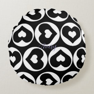 Coussins Ronds Motif de coeur Love Graphic Bold