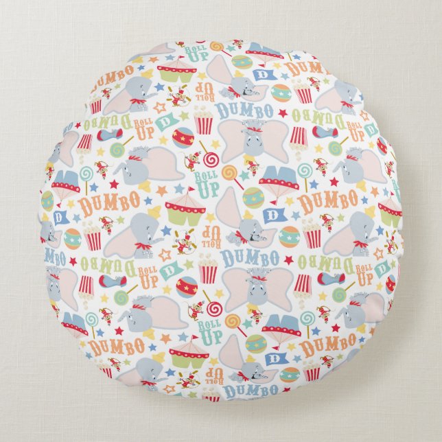 Coussins Ronds Motif de cumul Dumbo et Timothy (Devant)