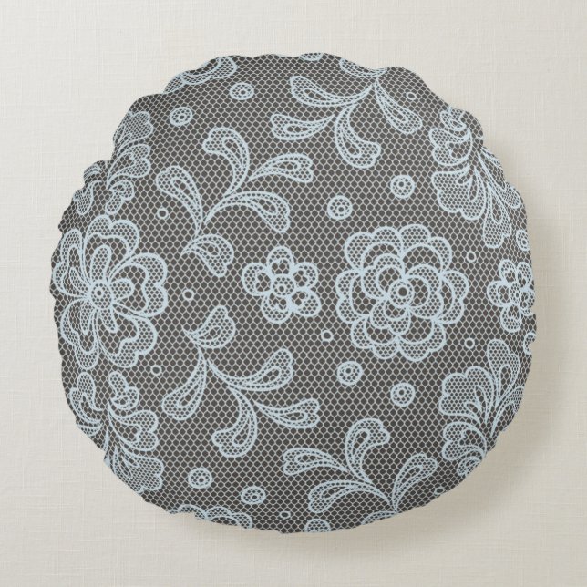 Coussins Ronds Motif de dentelle, cru 6 de fleur (Devant)