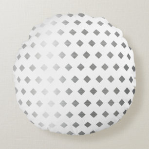 Coussins Ronds Motif de diamants blanc gris argenté décoratif