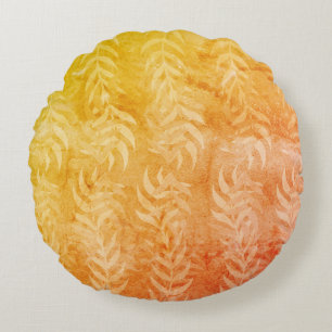 Coussins Ronds Motif de feuille coloré métallique rustique élégan