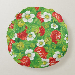 Coussins Ronds Motif de fraises