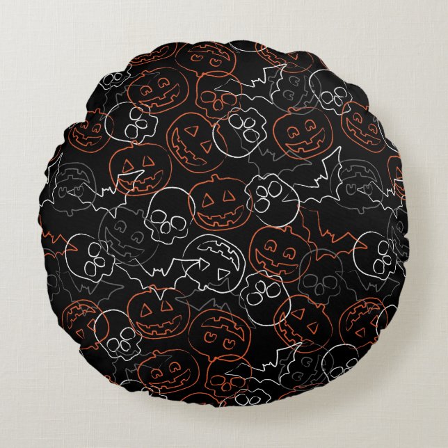Coussins Ronds Motif de Halloween (Devant)