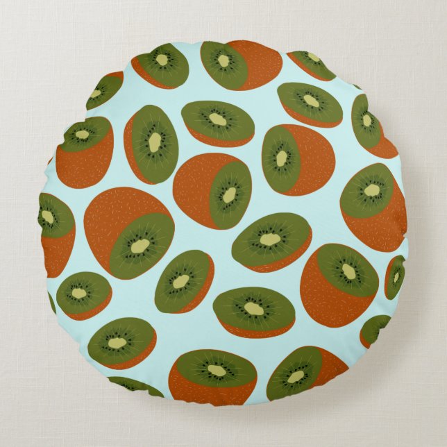 Coussins Ronds Motif de Kiwifruit (Devant)
