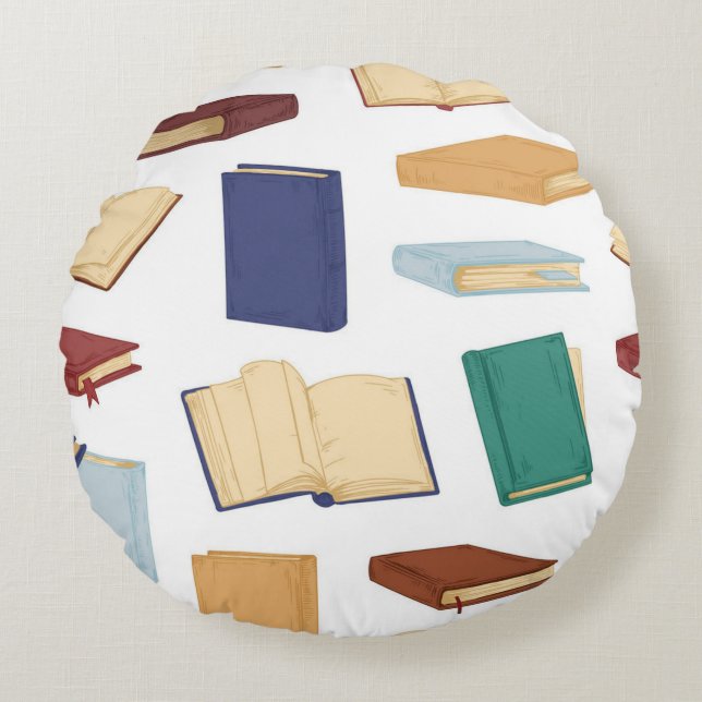 Coussins Ronds Motif de livre (Devant)