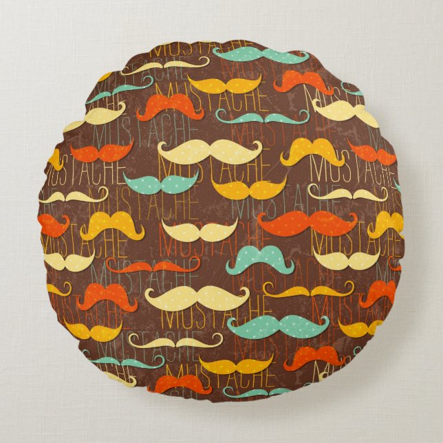 Coussins Ronds Motif de moustache (Devant)