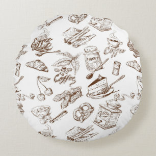 Coussins Ronds Motif de papier