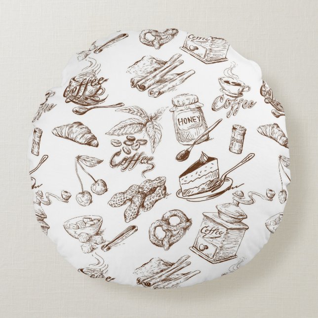 Coussins Ronds Motif de papier (Devant)