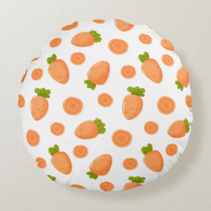 Coussins Ronds Motif de petites carottes et tranches