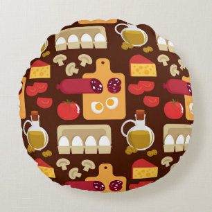 Coussins Ronds Motif de pizza