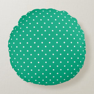 Coussins Ronds Motif de points teintés sarcelle uni sans couture