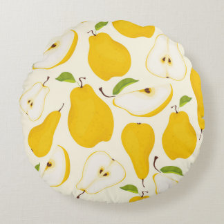 Coussins Ronds Motif de poire sans joint. Différentes poires frui