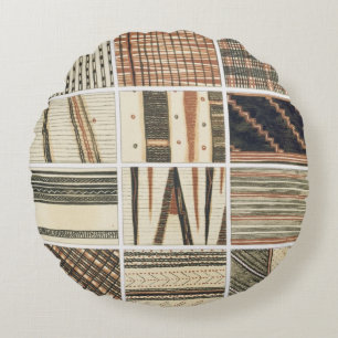 Coussins Ronds Motif de tapa polynésien du cuisinier