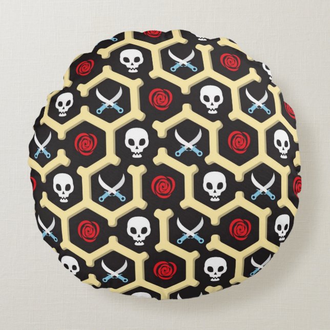 Coussins Ronds Motif de thème de bandit (Devant)