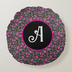 Coussins Ronds Motif de vigne botanique rose   Feuille florale él