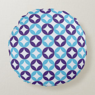 Coussins Ronds Motif délicat multicolore bleu