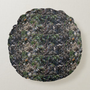 Coussins Ronds motif d'herbe et de feuilles