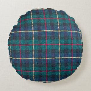 Coussins Ronds Motif écossais écossais rouge, vert, bleu.