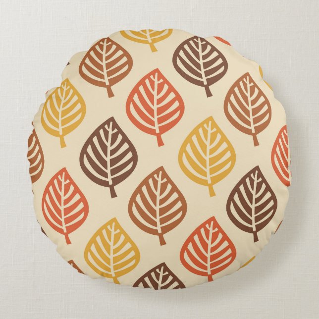 Coussins Ronds Motif feuille d'automne aux couleurs d'automne (Devant)