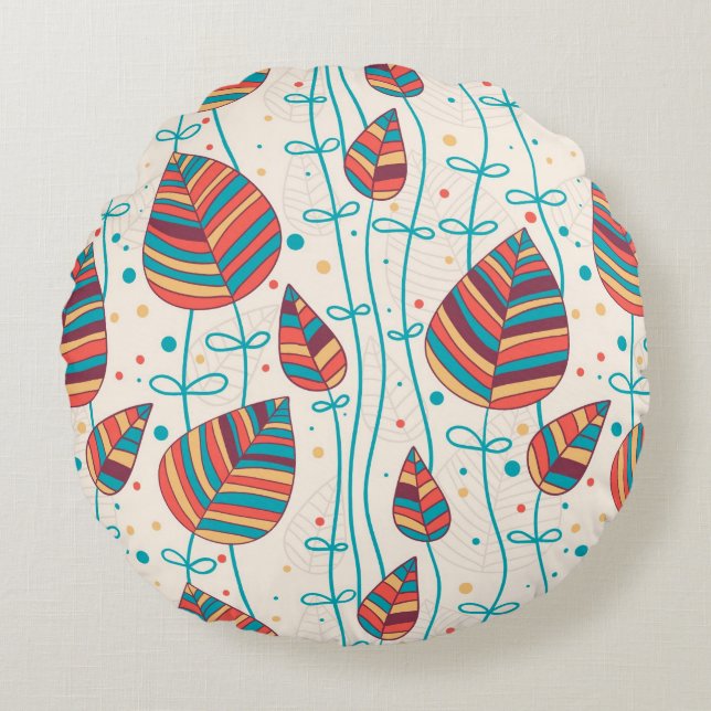 Coussins Ronds Motif floral 5 2 (Devant)