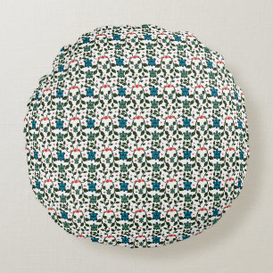 Coussins Ronds Motif Floral de Tortue de Mer Tropicale Océan Cô